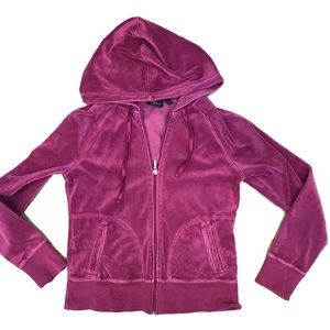 Tek Gear Dark Pink Velour Hoodie size small